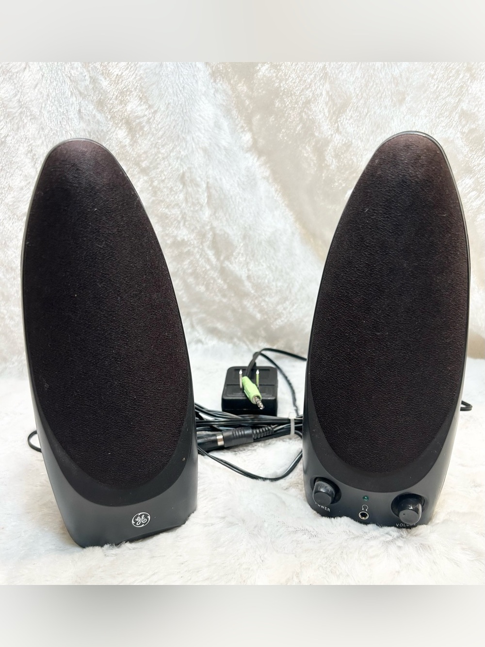 GE 98910 Wired Computer Speakers Headphone Jack PC MAC IPOD 3mm Jack TESTED
